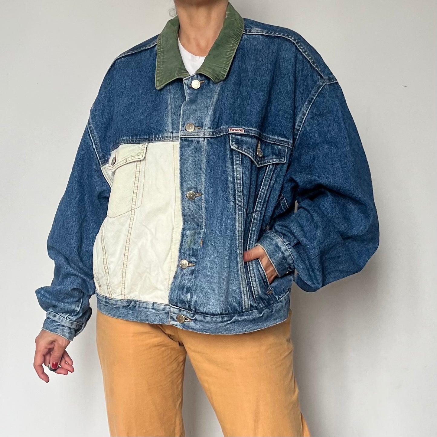 Vintage blue & White Denim jacket by Forage