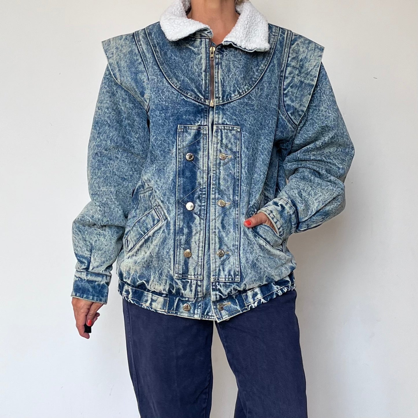 Vintage blue Denim sherpa jacket