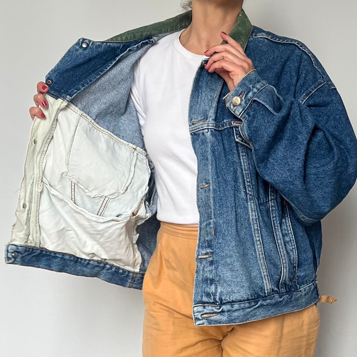Vintage blue & White Denim jacket by Forage
