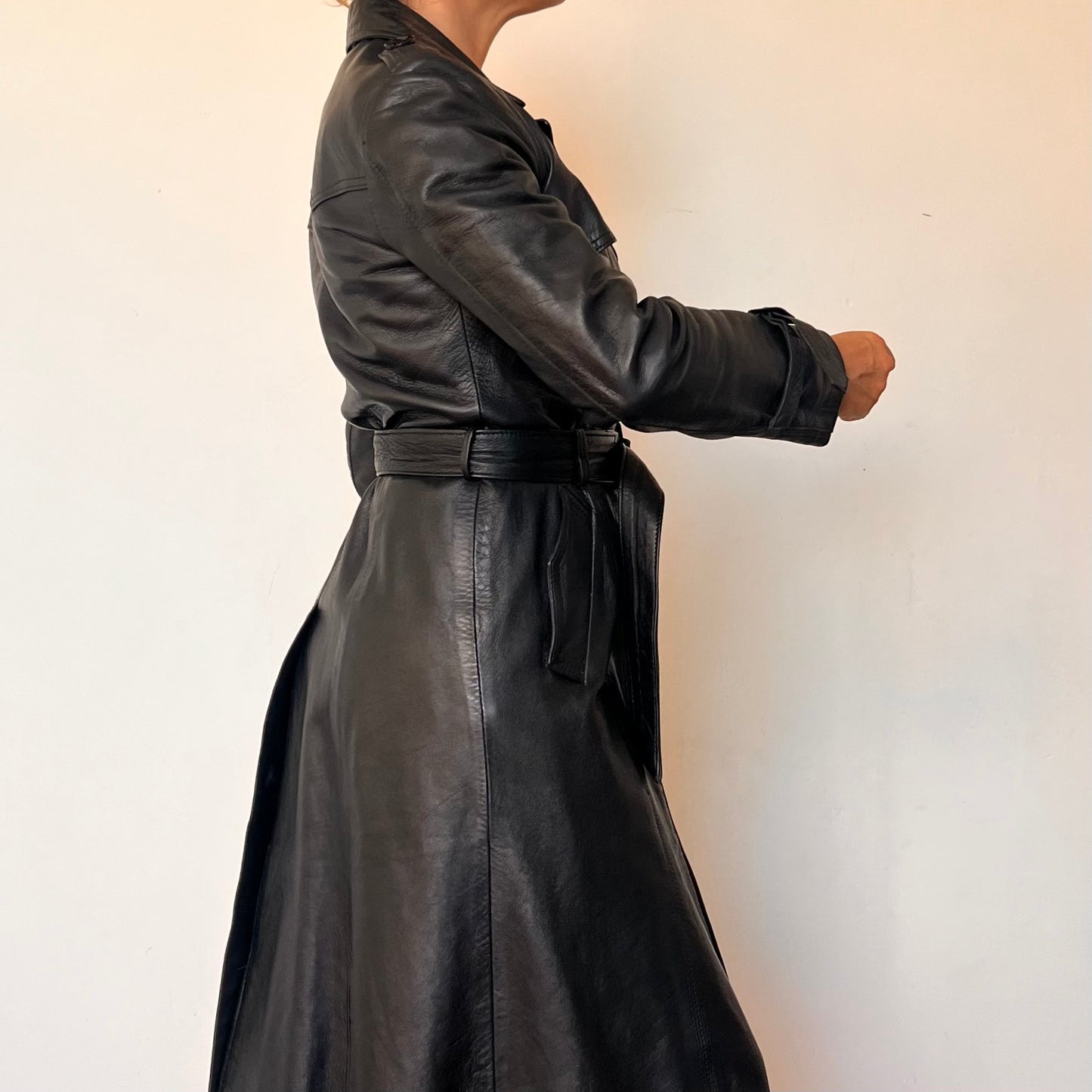 Vintage long trench coat with belt