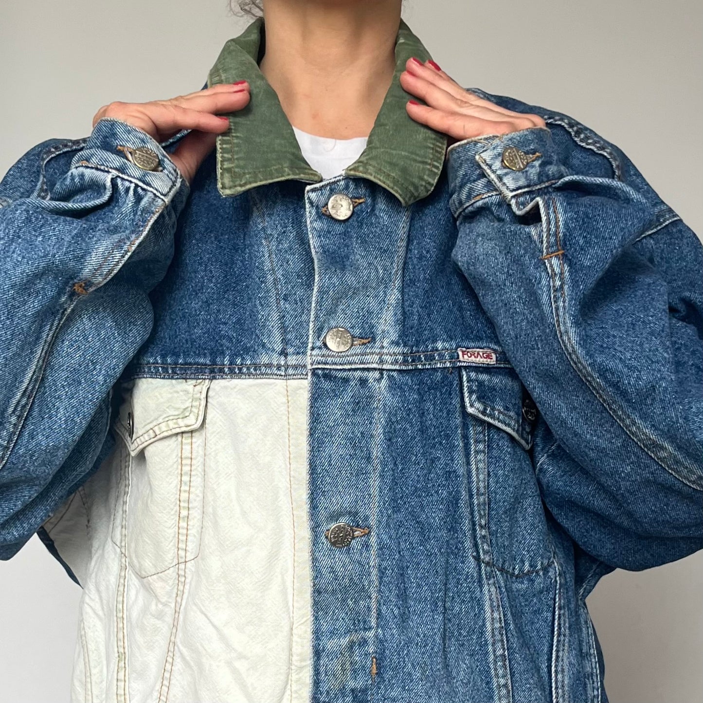 Vintage blue & White Denim jacket by Forage