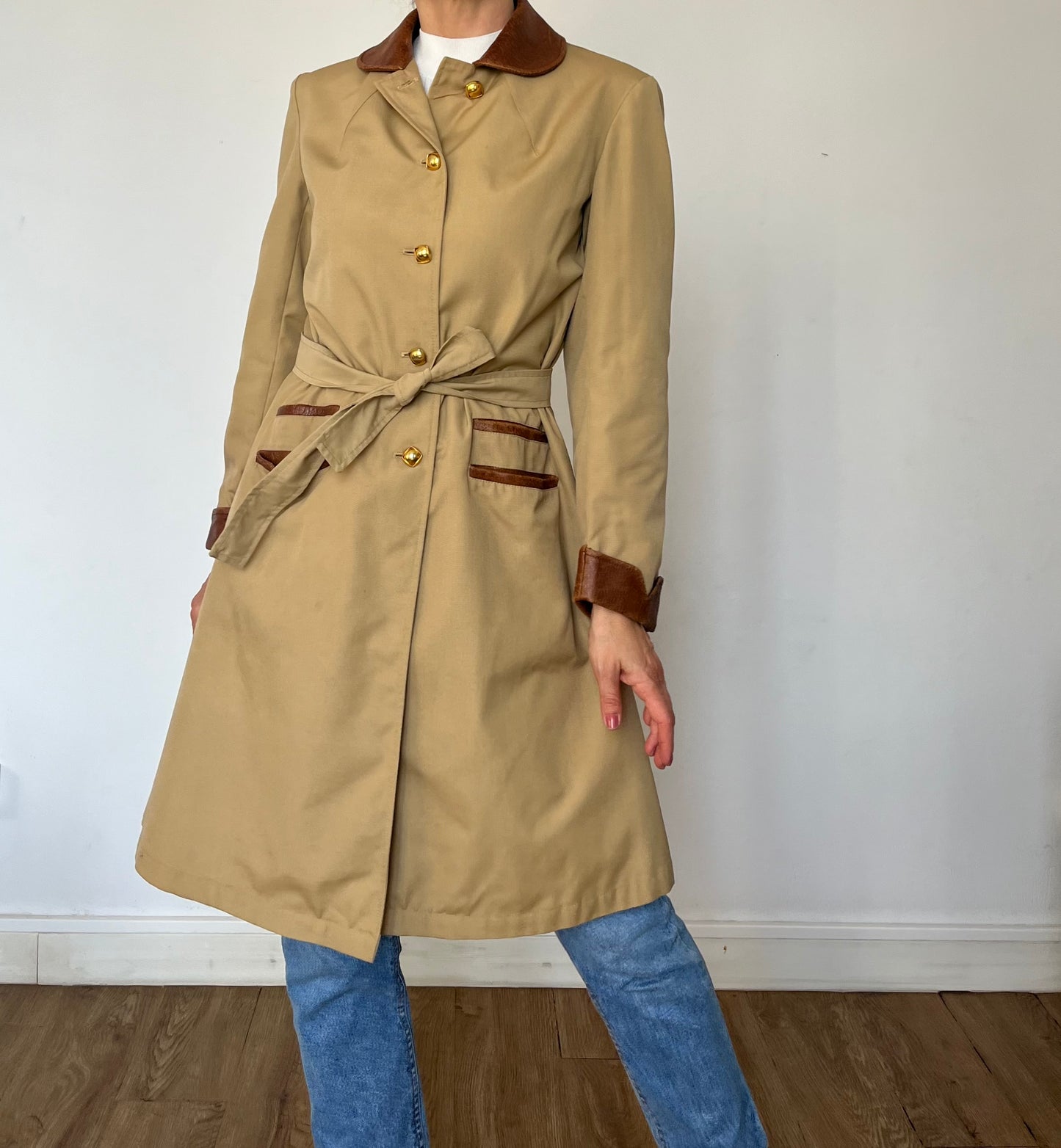 Vintage Trench Coat with belt & hood