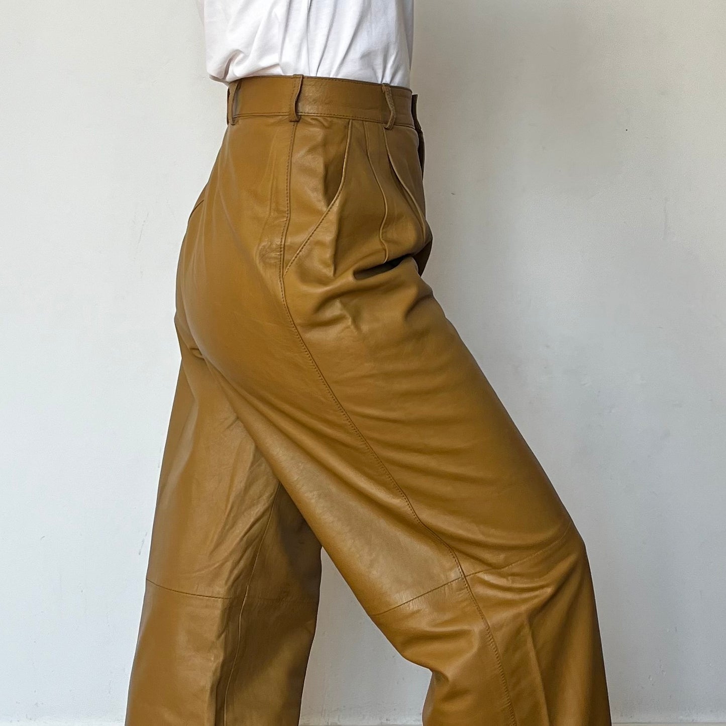 Mustard Leather trousers