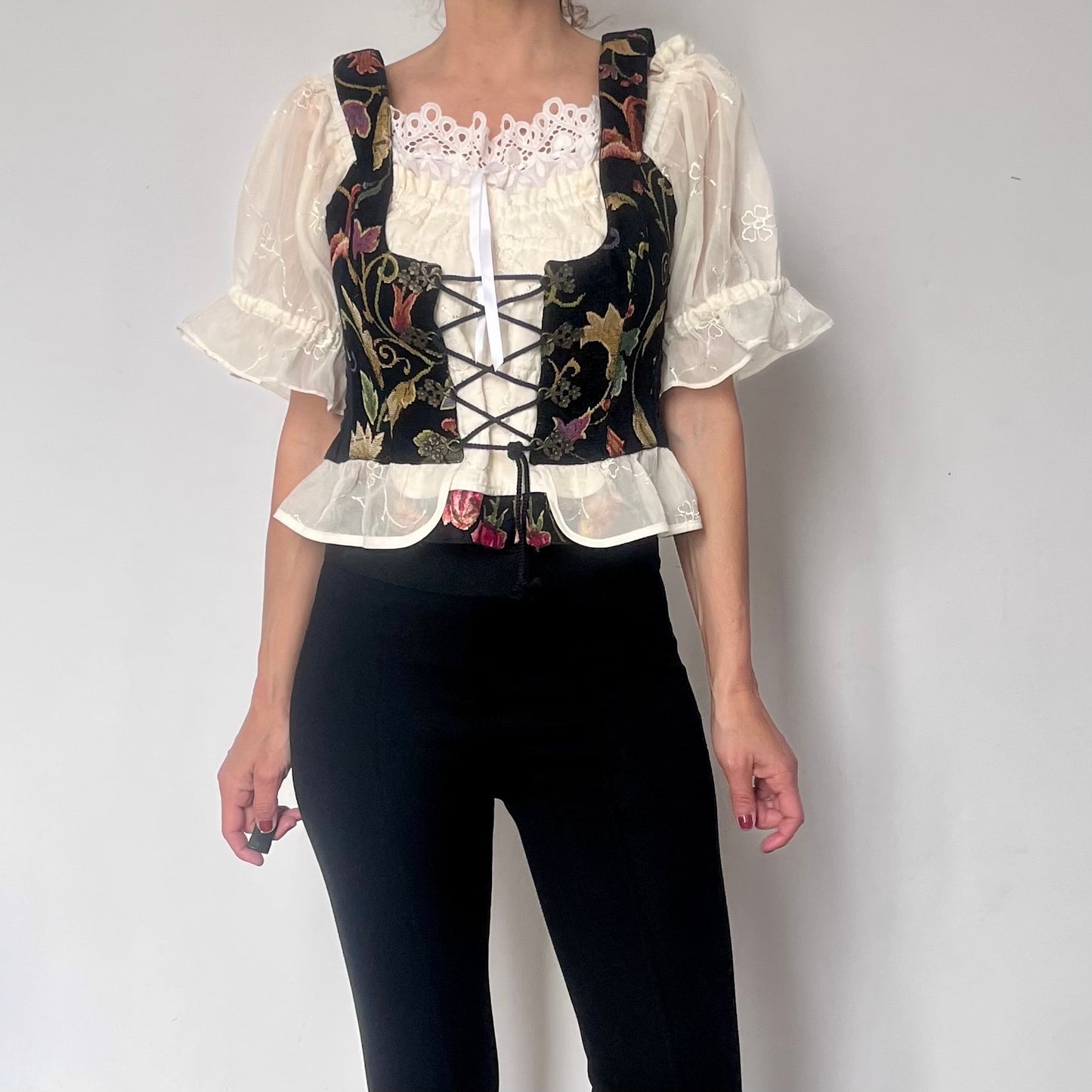 Austrian folk Blouse and Vest