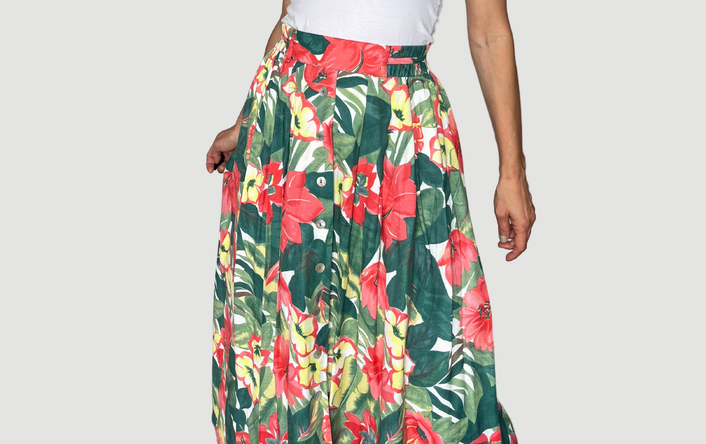 Vintage Floral Maxi Skirt