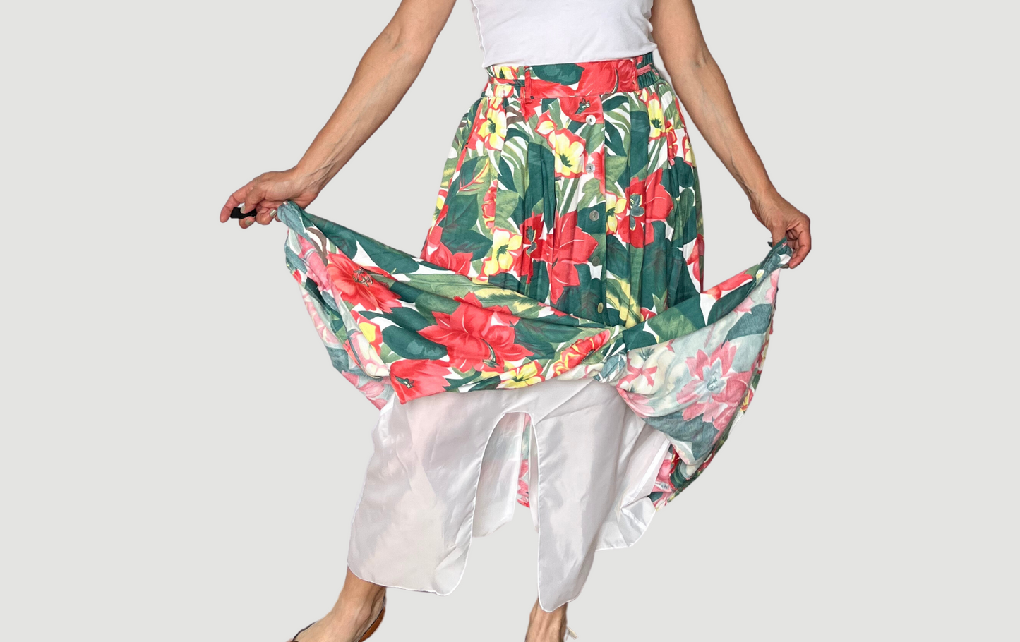 Vintage Floral Maxi Skirt