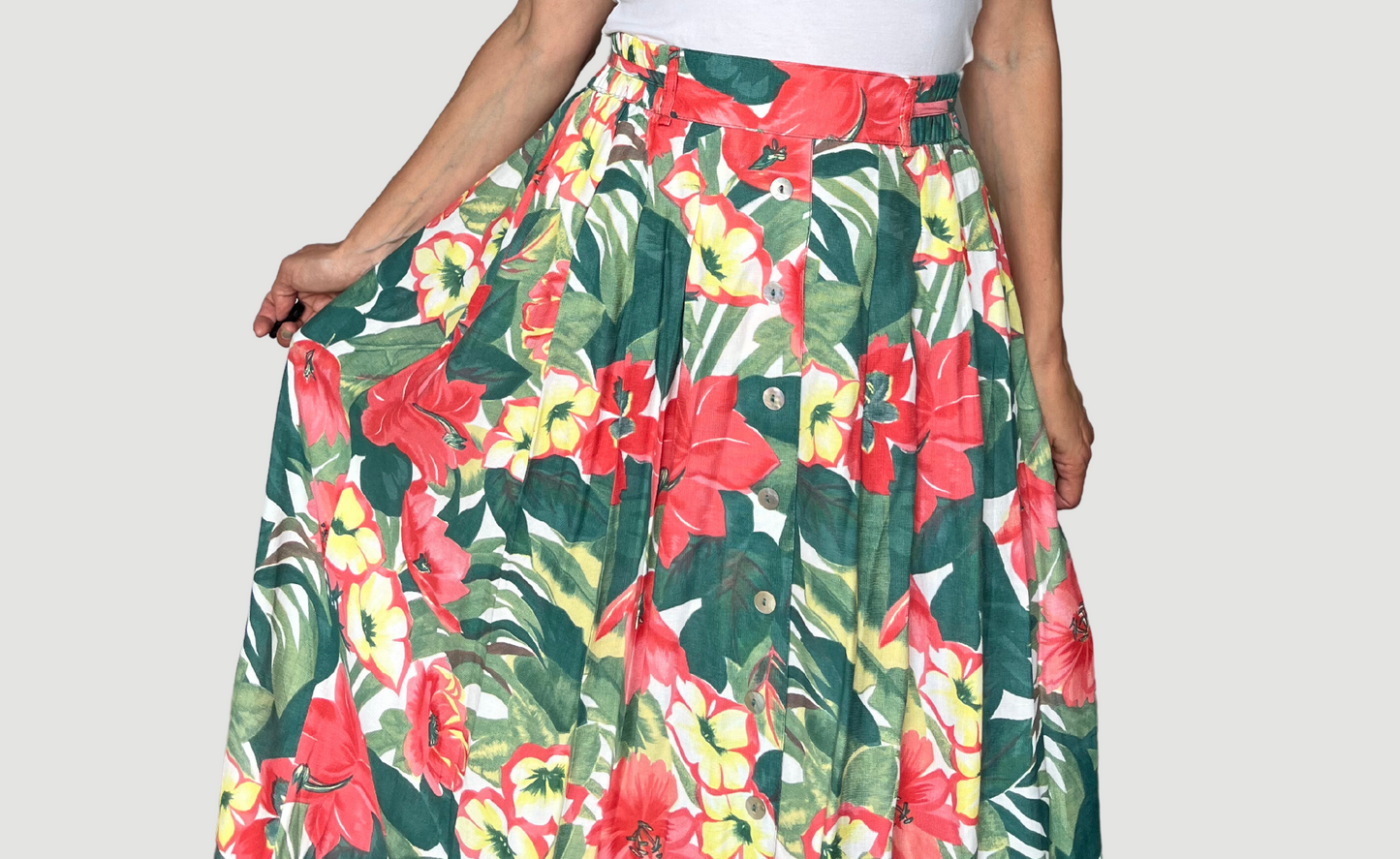 Vintage Floral Maxi Skirt