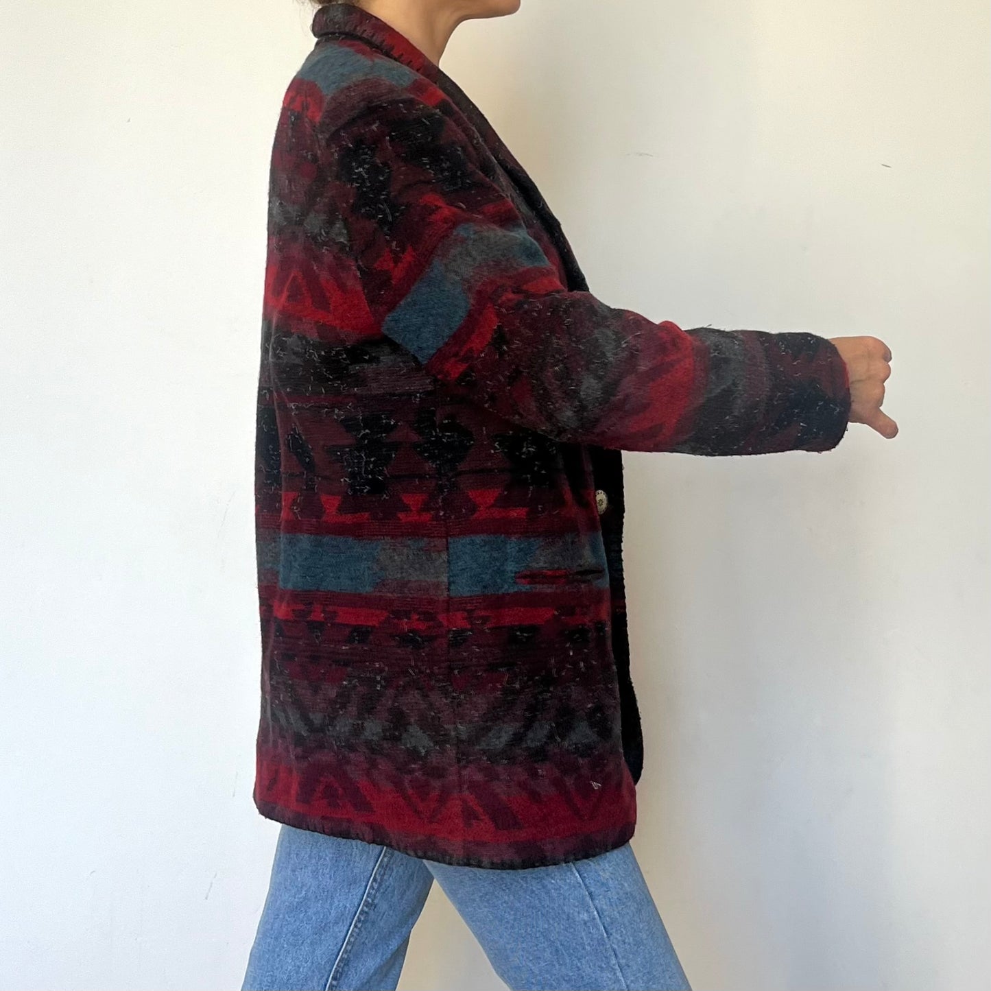 Vintage Abstract Wool Blazer