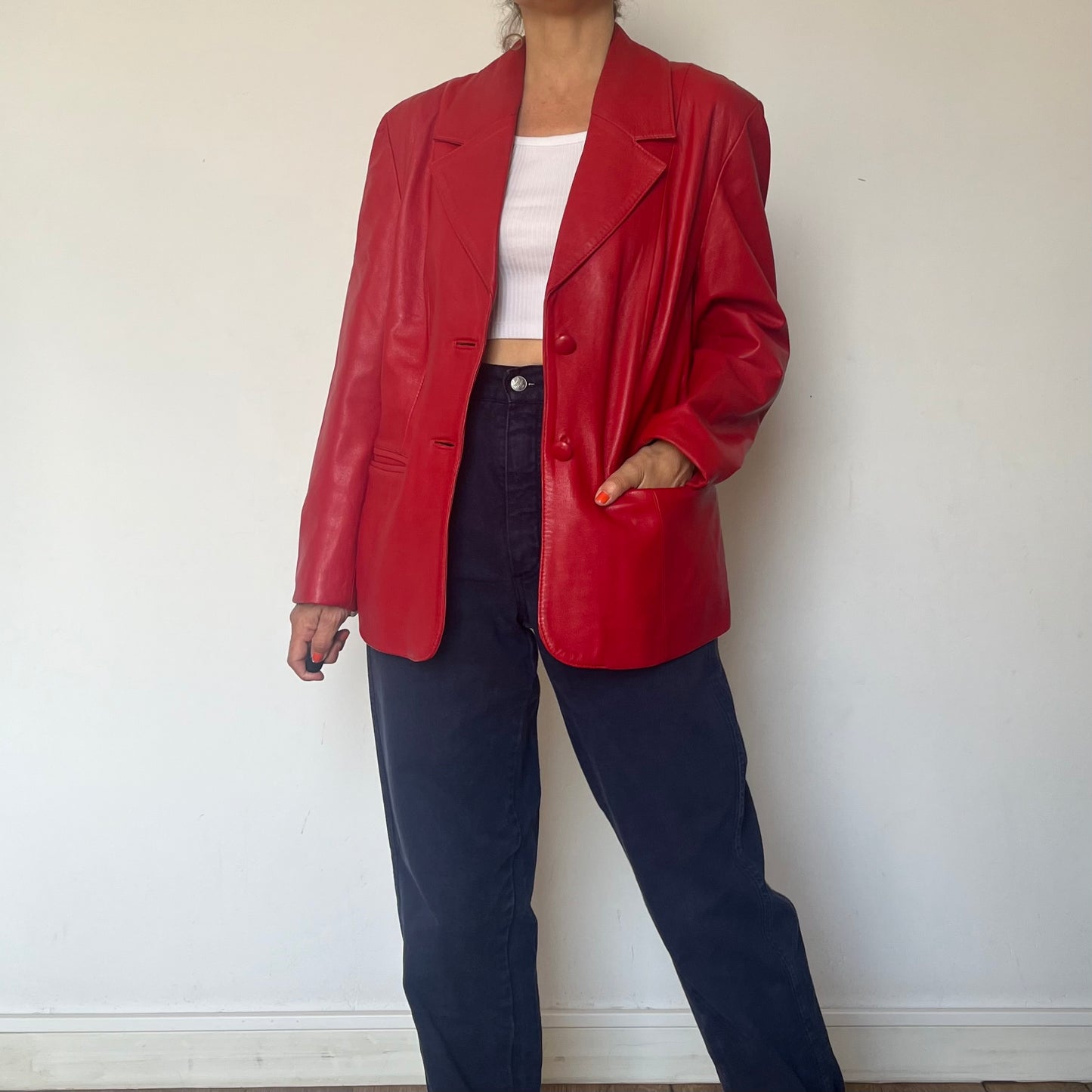 Vintage Red leather jacket
