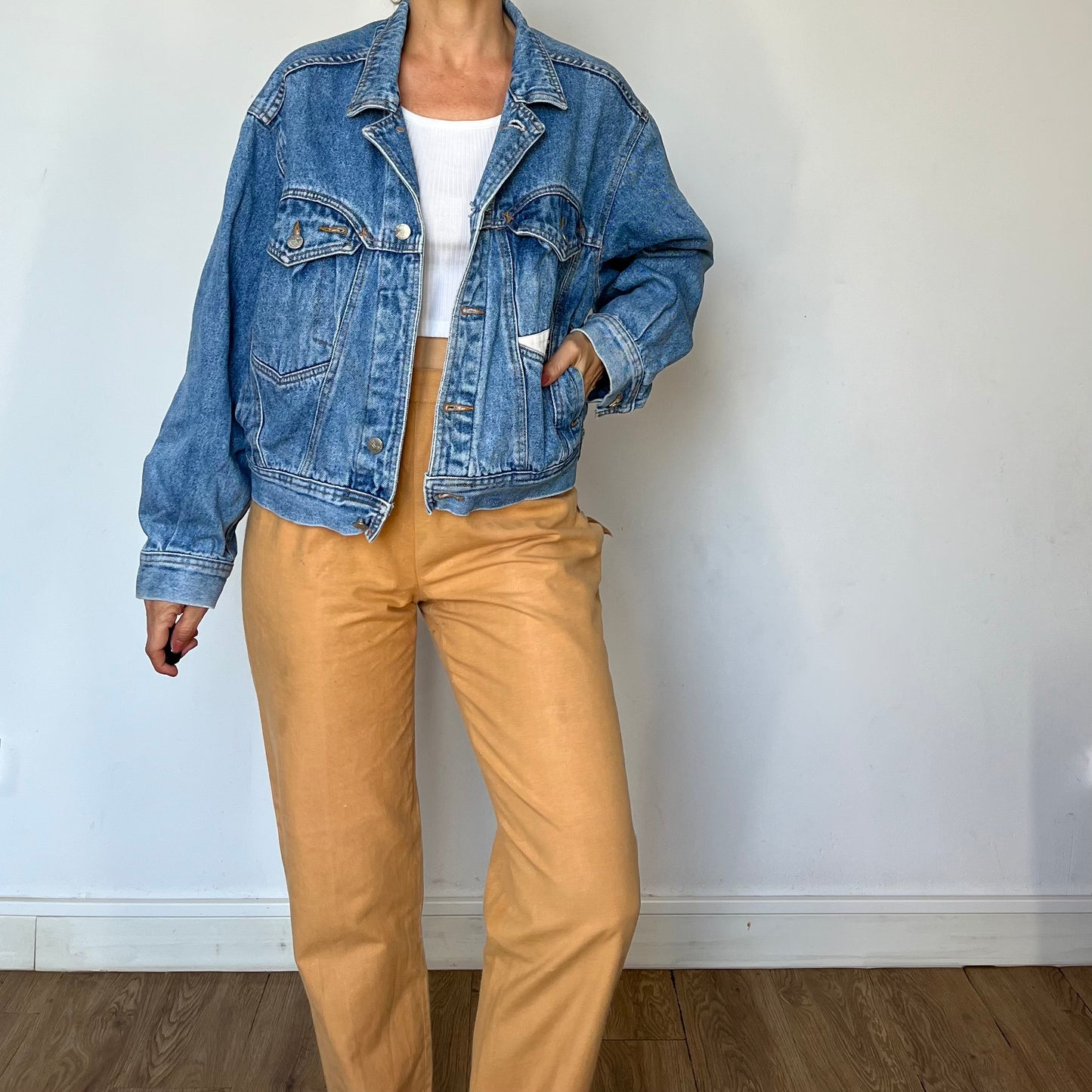 Vintage crop denim jacket