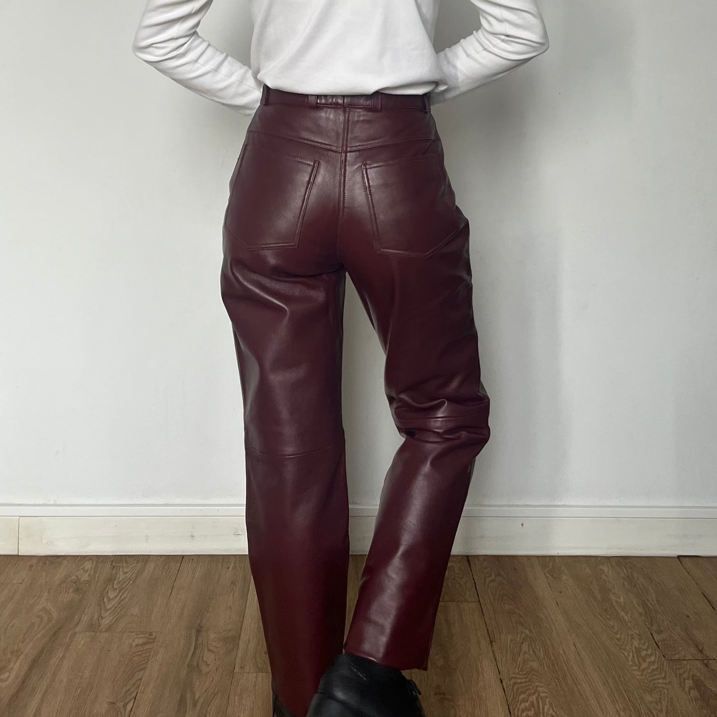 Burgundy Leather trousers