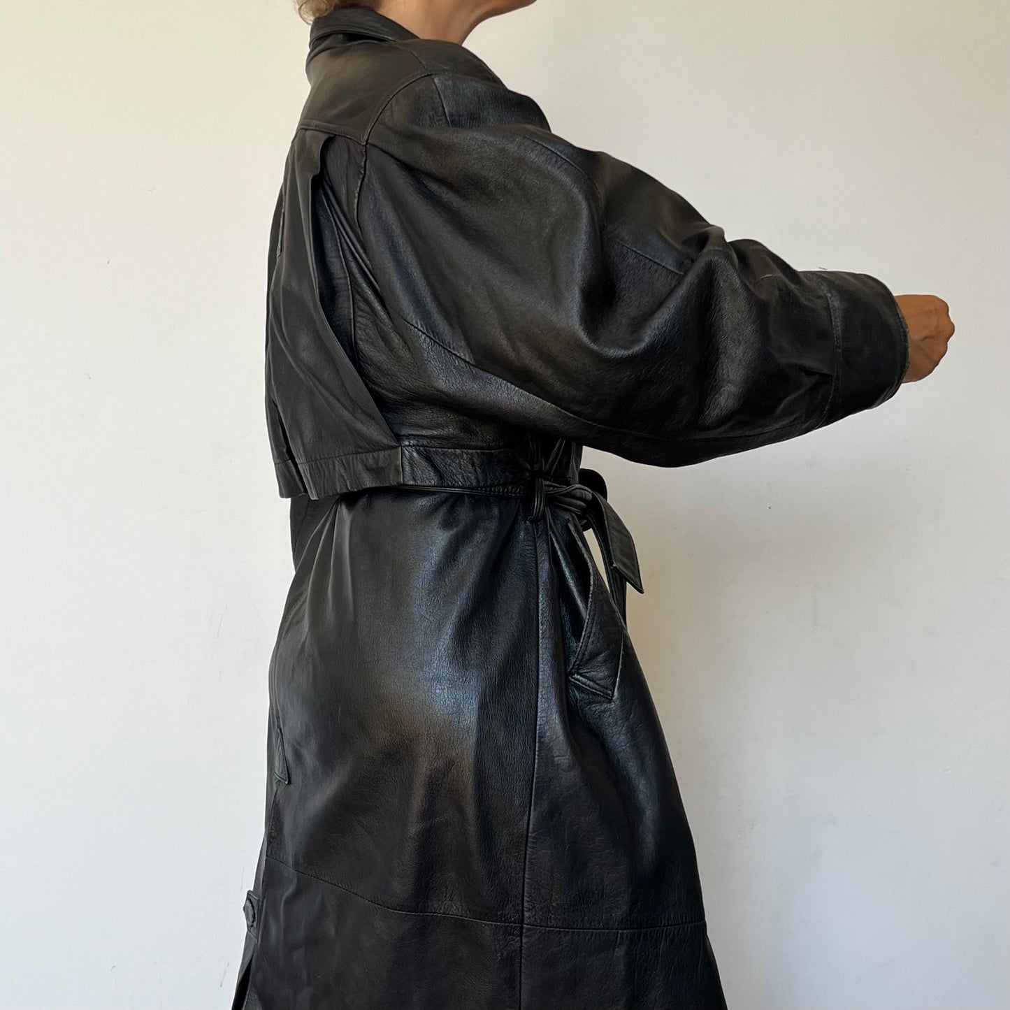 Vintage long trench coat with belt