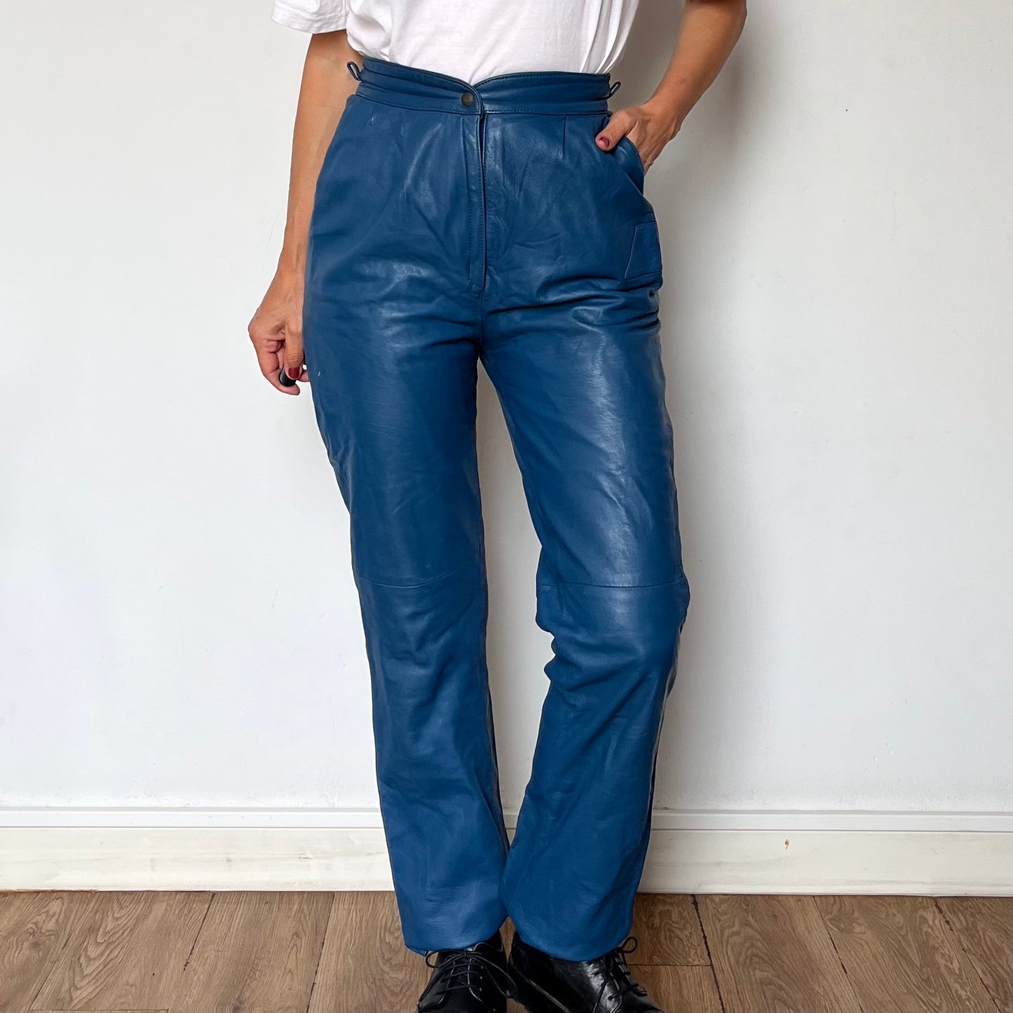 Blue Leather trousers