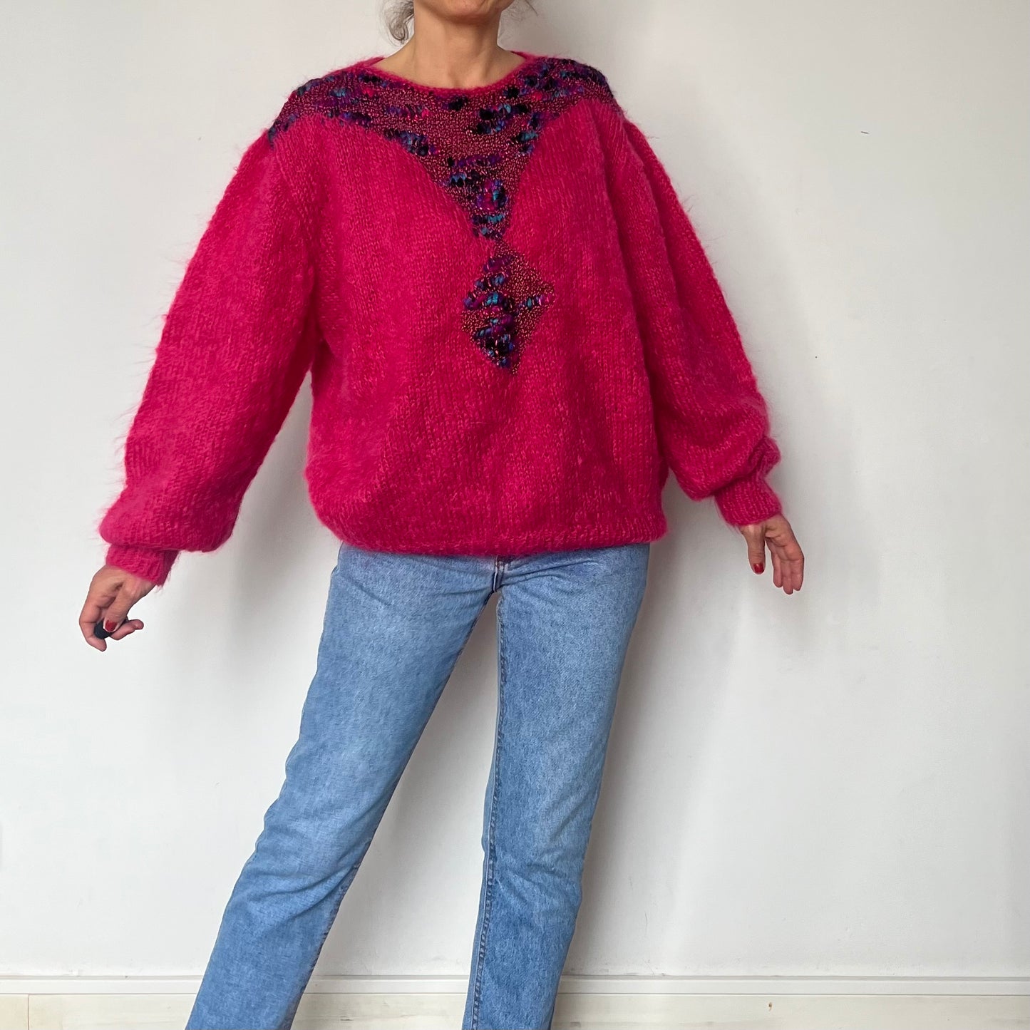Vintage Mohair Fuchsia Sweater