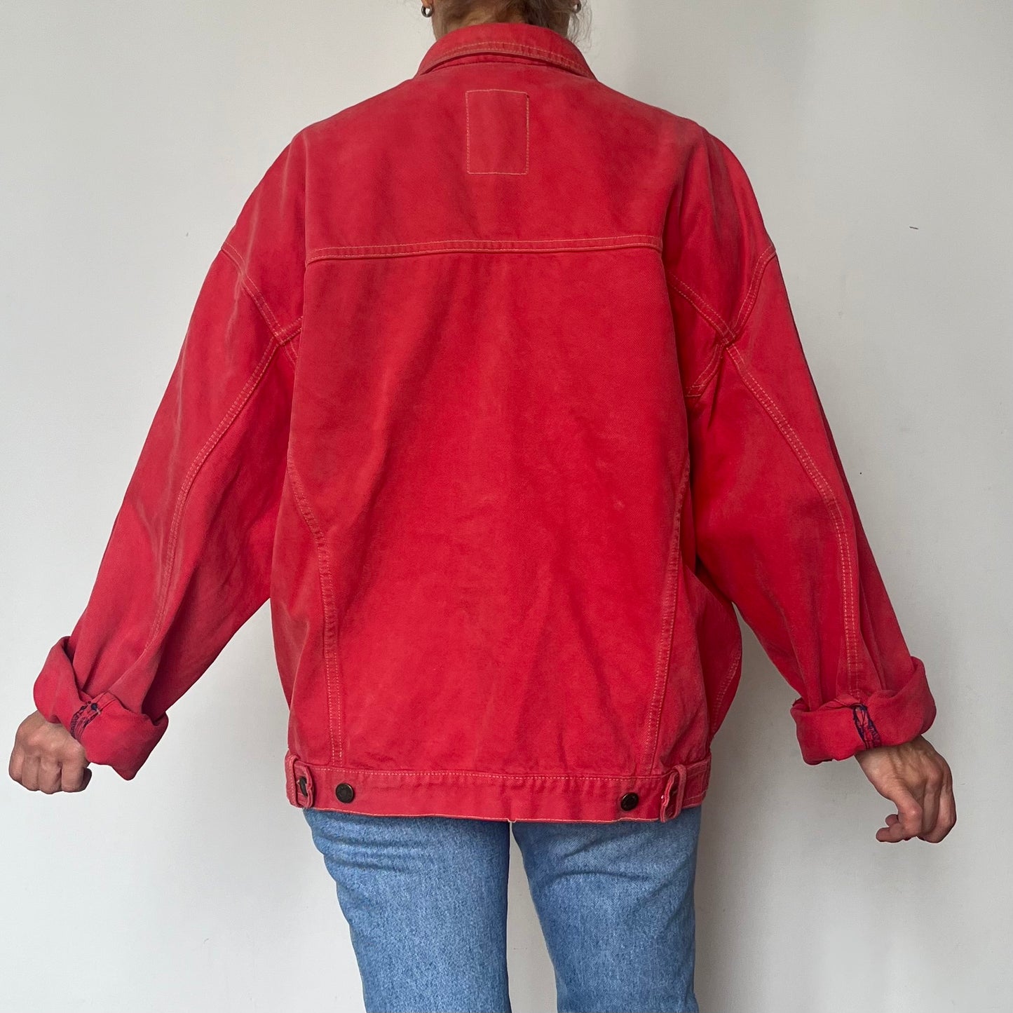 Vintage Oversized Coral Denim jacket