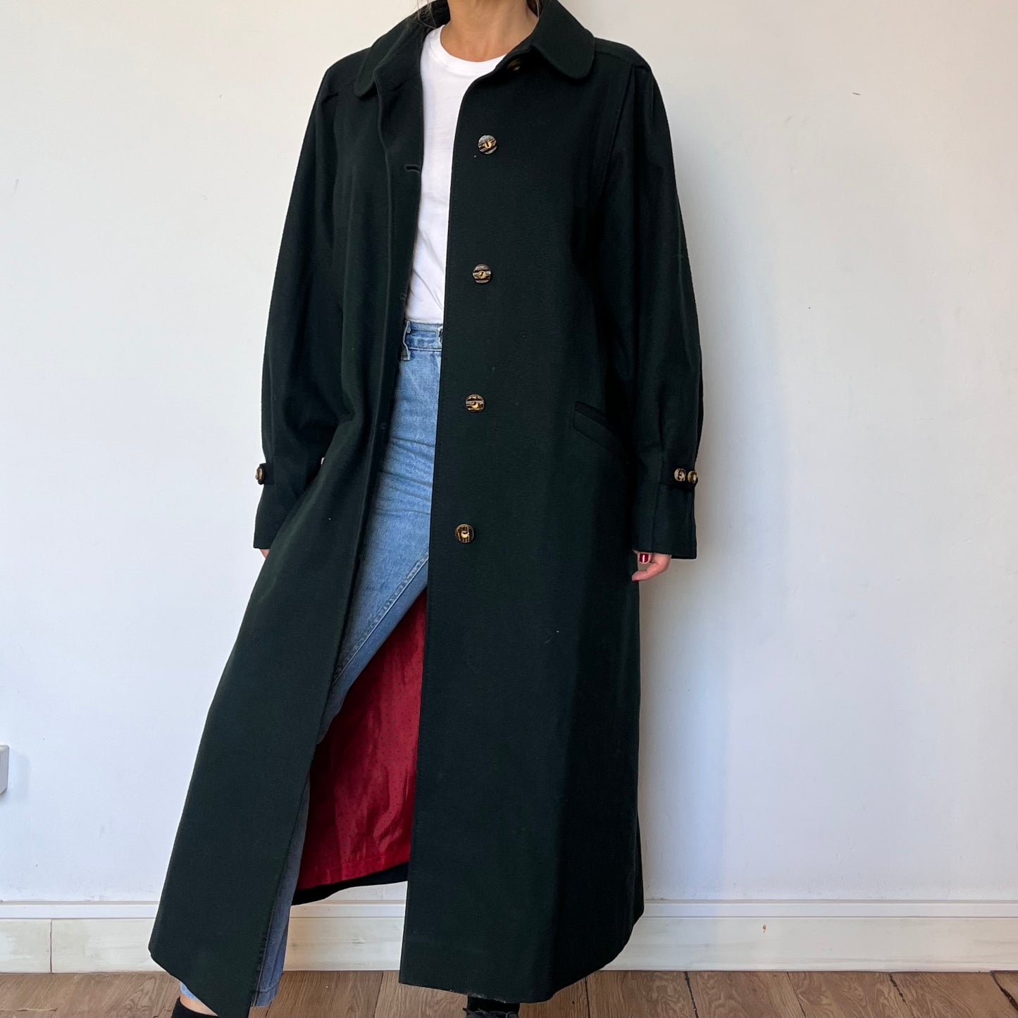 Vintage woman Loden Wool Long Coat