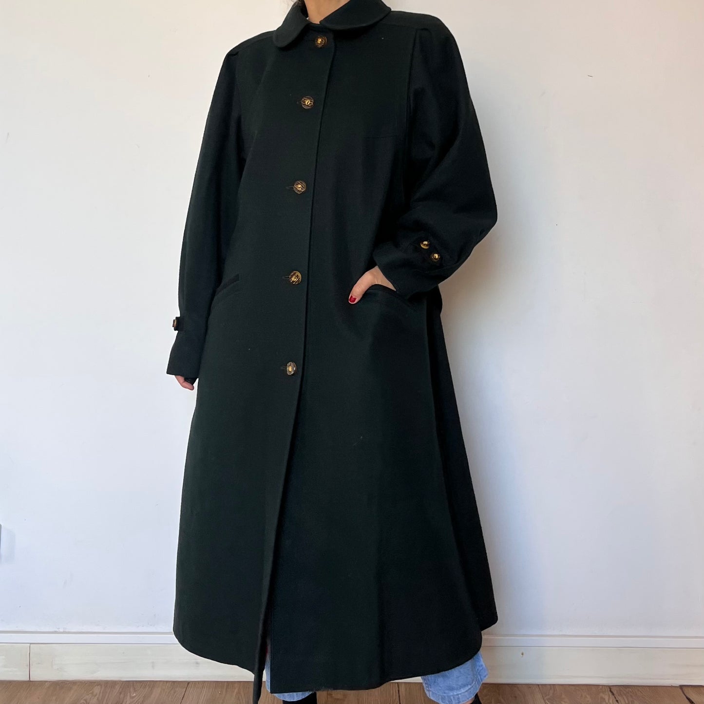 Vintage woman Loden Wool Long Coat