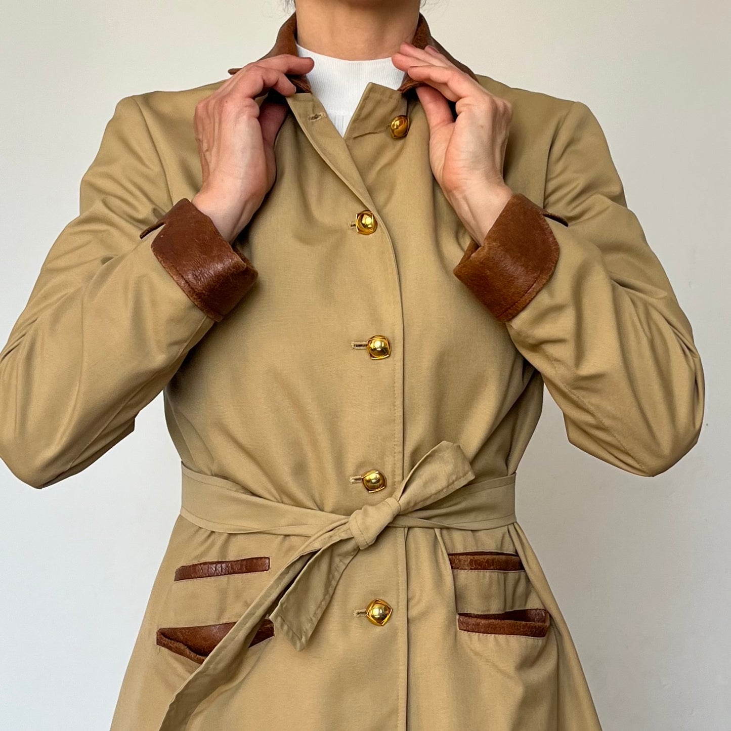 Vintage Trench Coat with belt & hood