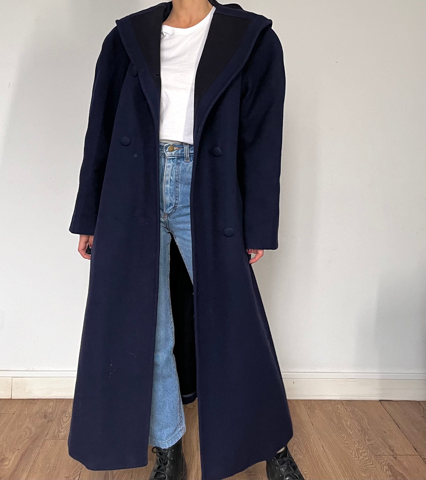 Austrian Wool Long Coat with hood