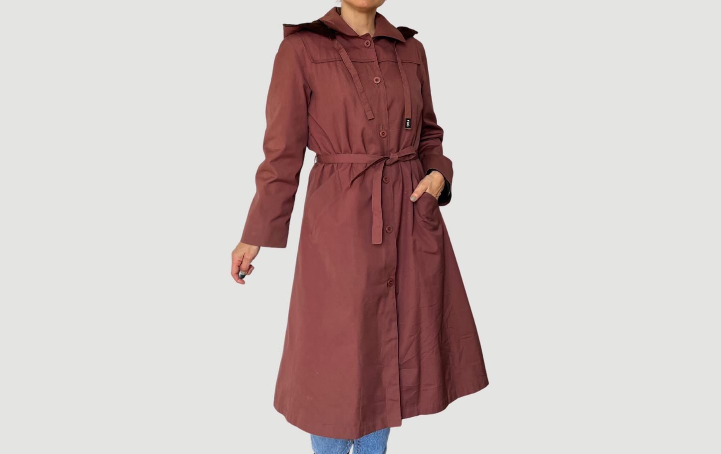 Burgundy Long Trench Coat