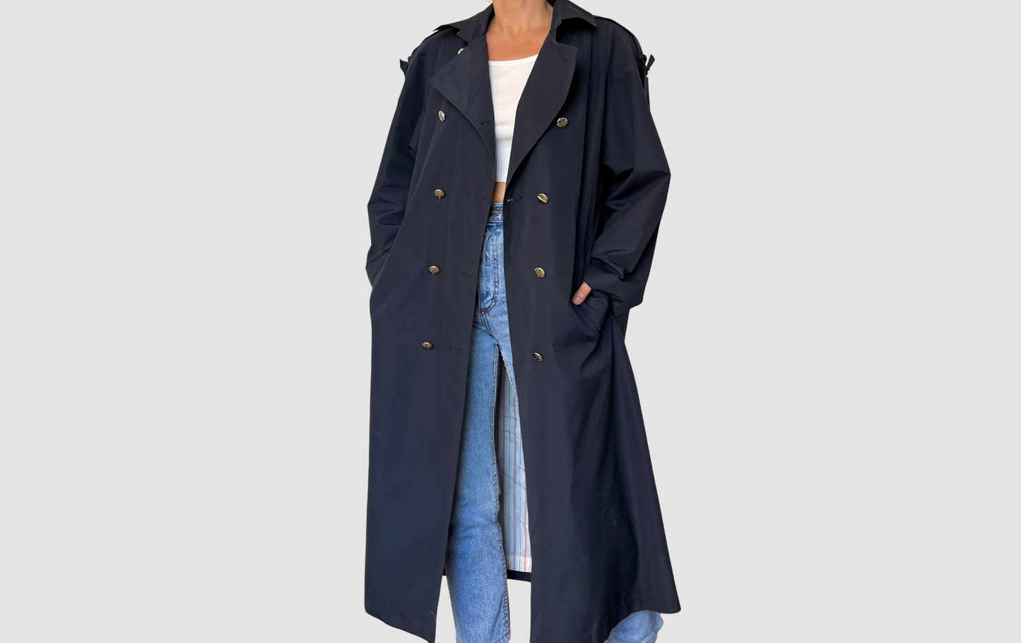 Vintage 1990s blue Trench Coat