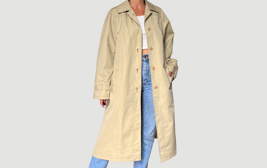 Vintage Waterproof Beige Trench Coat