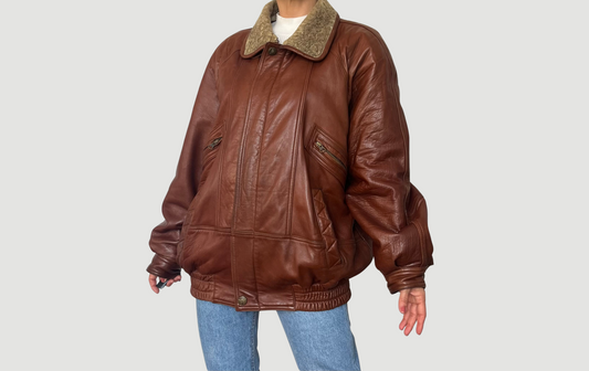 Vintage Aviator Sherpa bomber Jacket