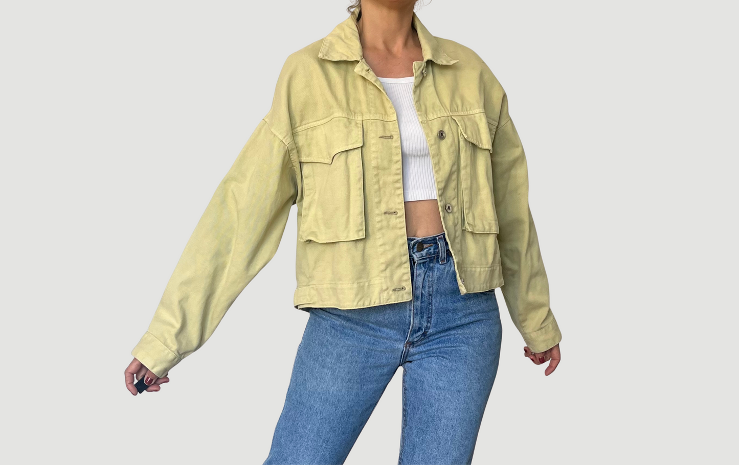 Vintage beige Denim jacket