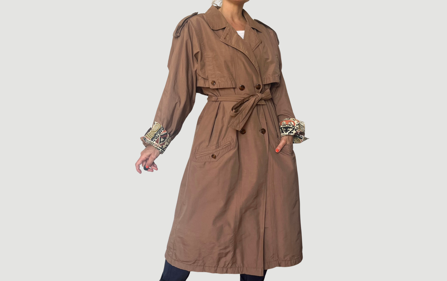 Vintage brown Long Trench Coat