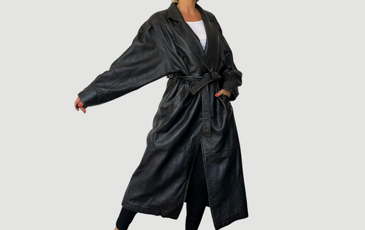 Vintage long trench coat with belt