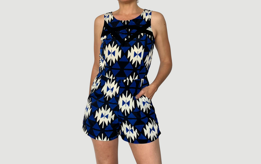 Vintage Woman Romper with pockets