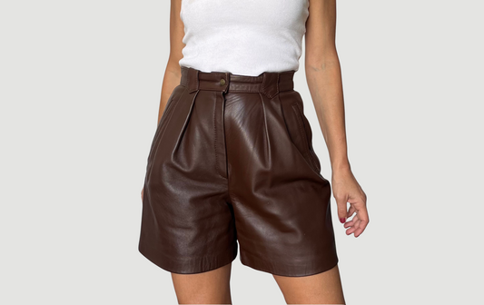 Brown Leather Bermudas
