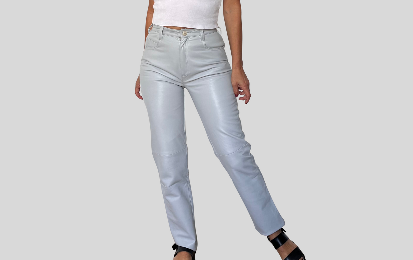 Gray Leather trousers