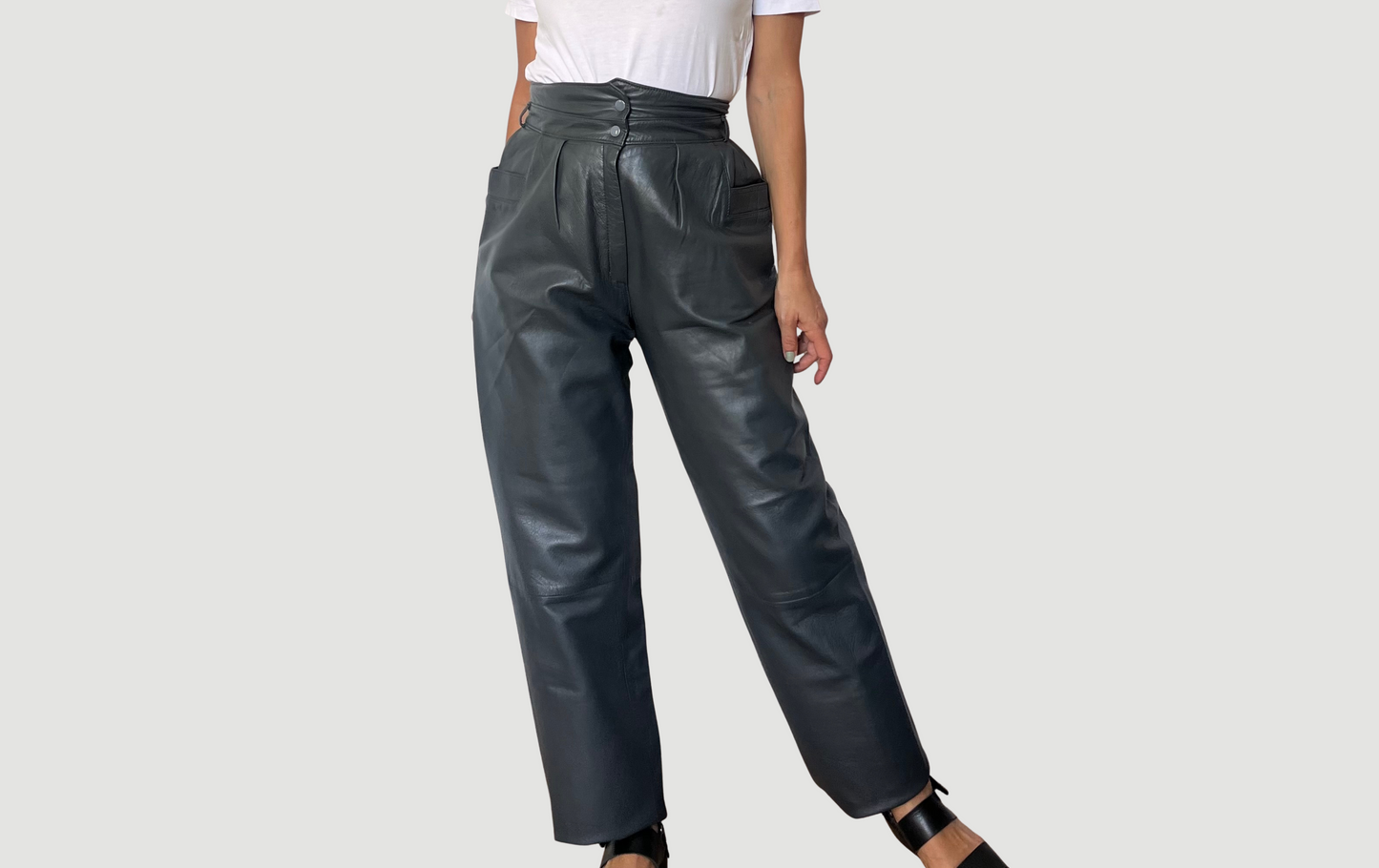 Gray Leather trousers