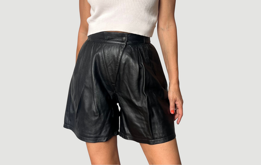 Black Leather bermudas