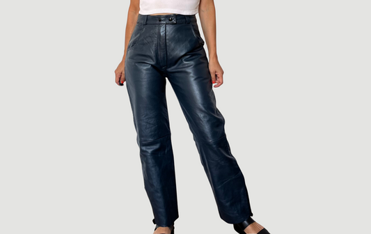 Blue Leather trousers