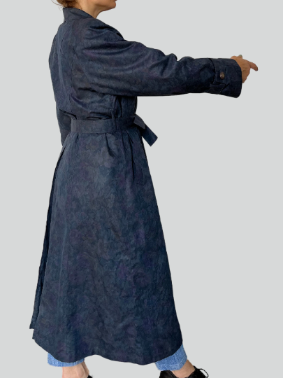 Viintage Floral Long Trench Coat