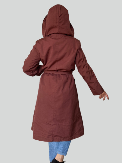 Burgundy Long Trench Coat