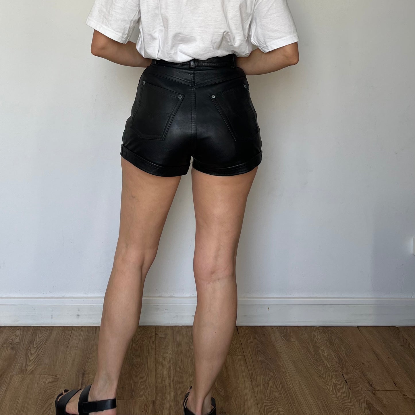 Black Leather Shorts