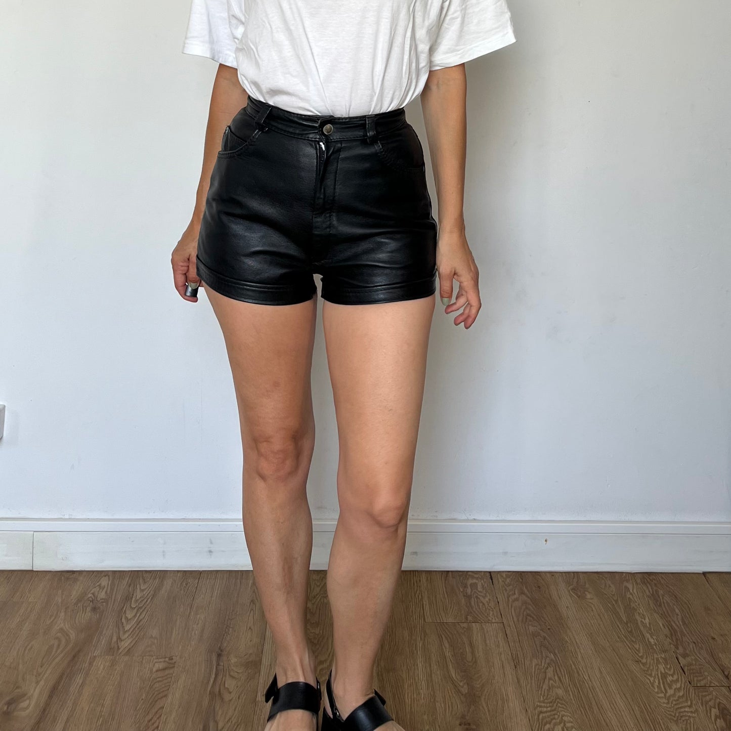 Black Leather Shorts