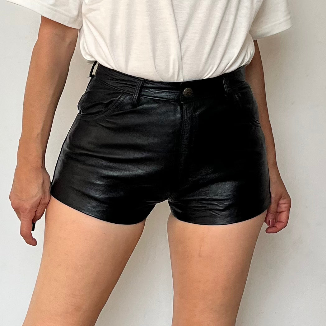 Black Leather Shorts