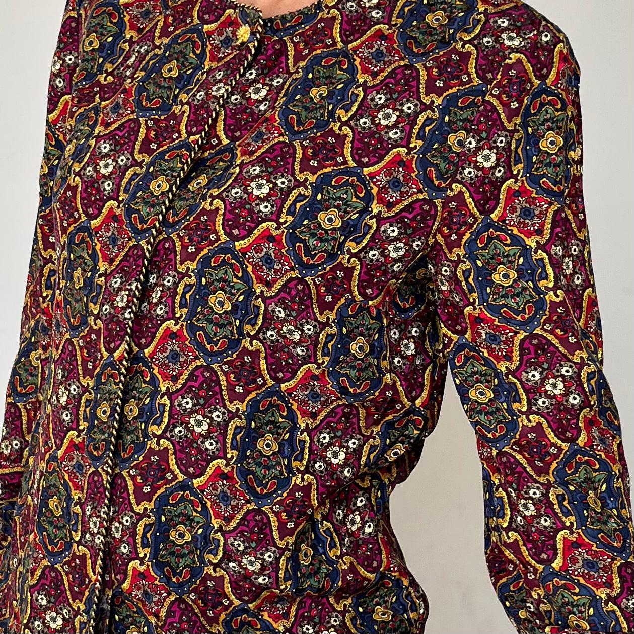 Vintage Floral Silk Blouse
