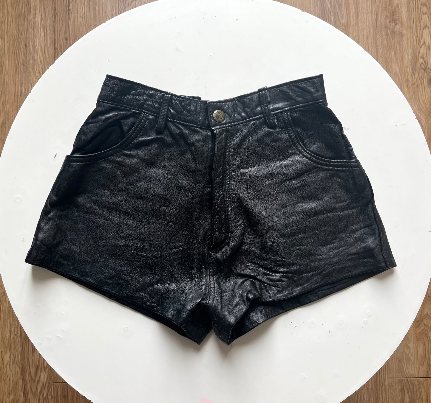Black Leather Shorts