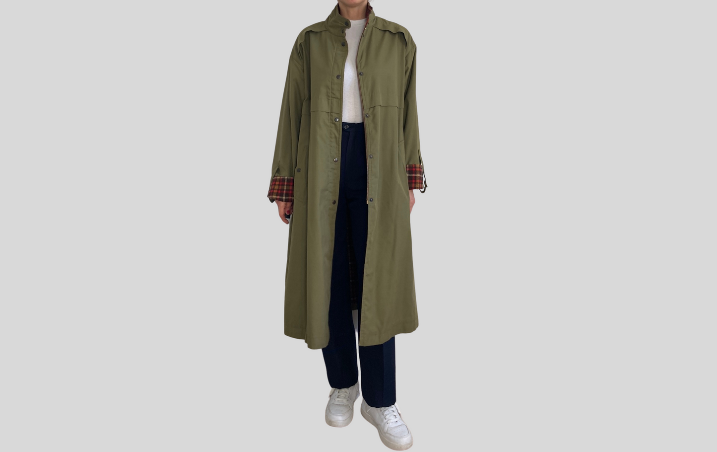 Green Long Trench Coat