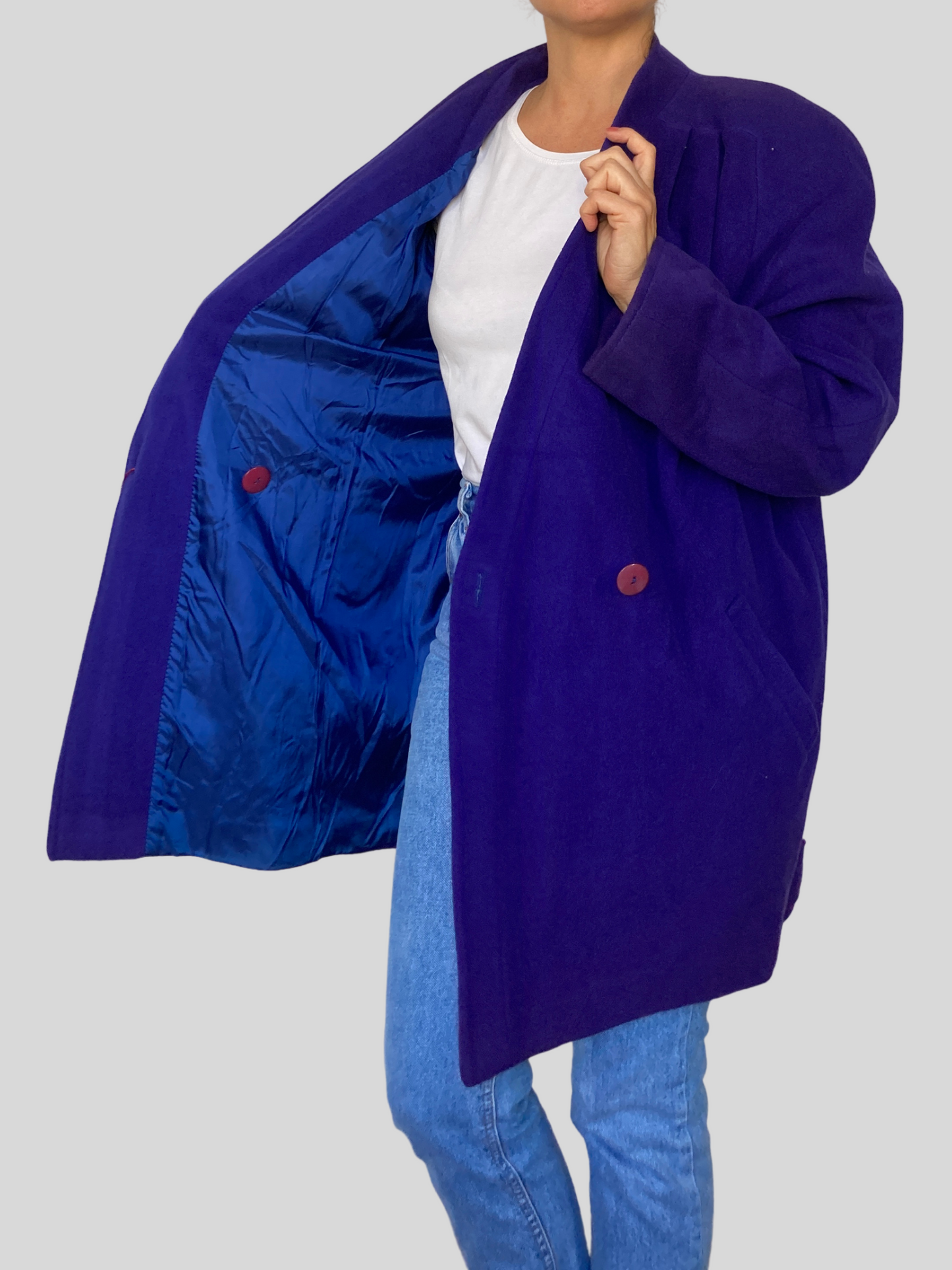 Old Stock Wool Purple Overcoat