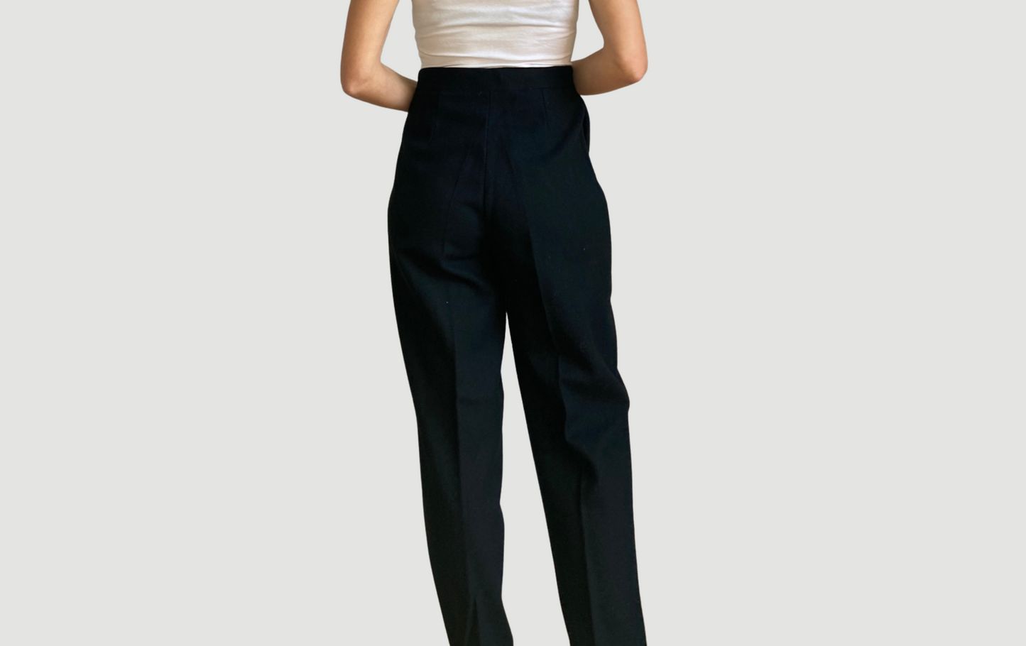 Black wool trousers