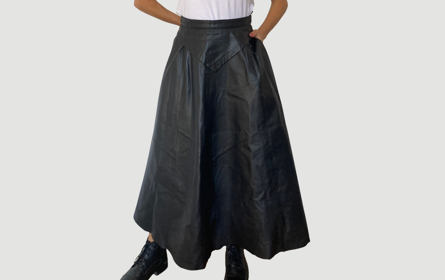 Maxi leather skirt