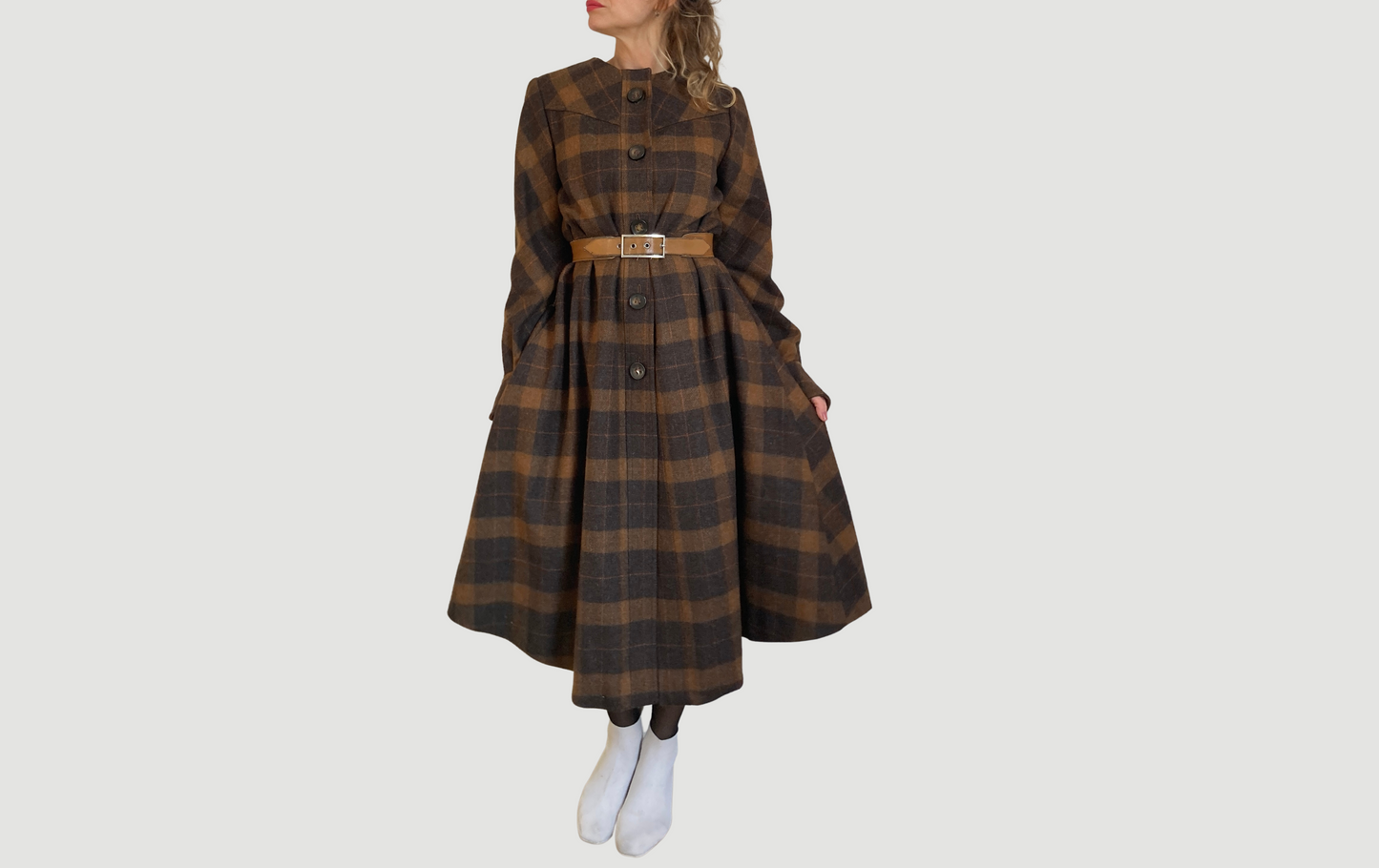 Long Plaid Coat