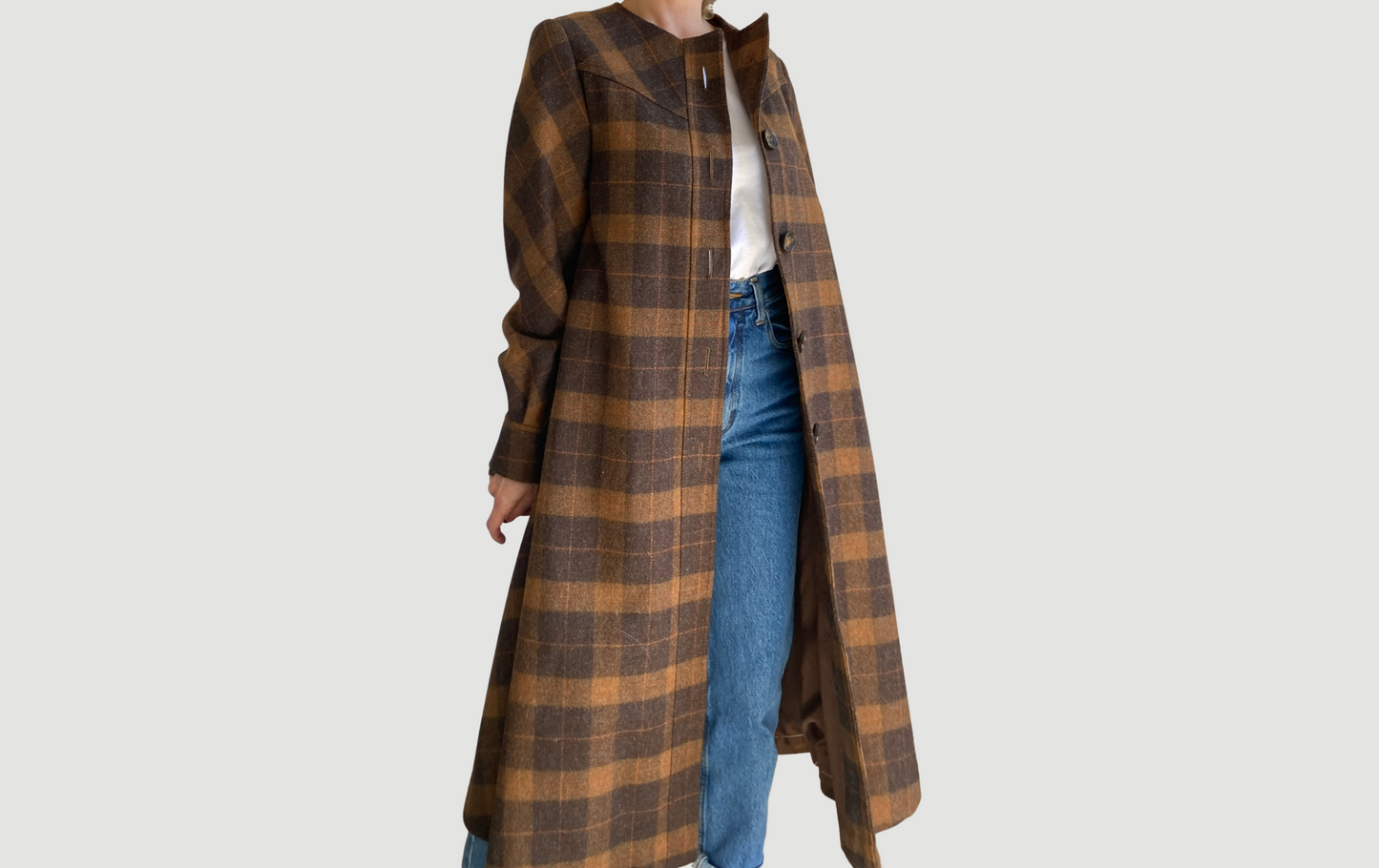 Long Plaid Coat