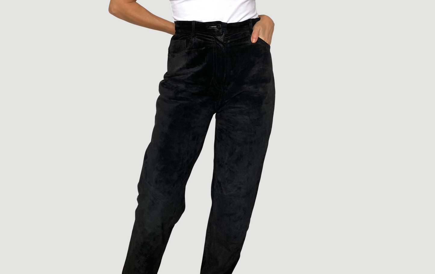 Black Suede Leather trousers